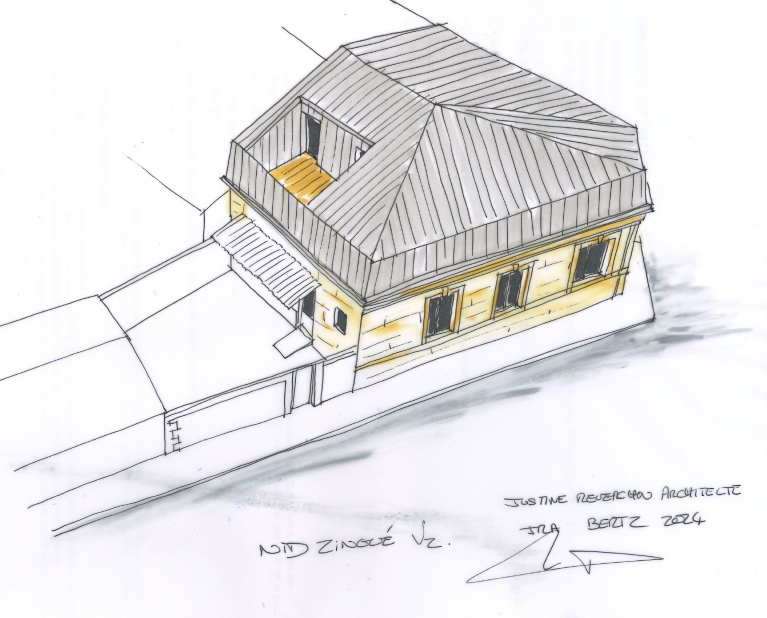 Croquis du projet Nid zingué