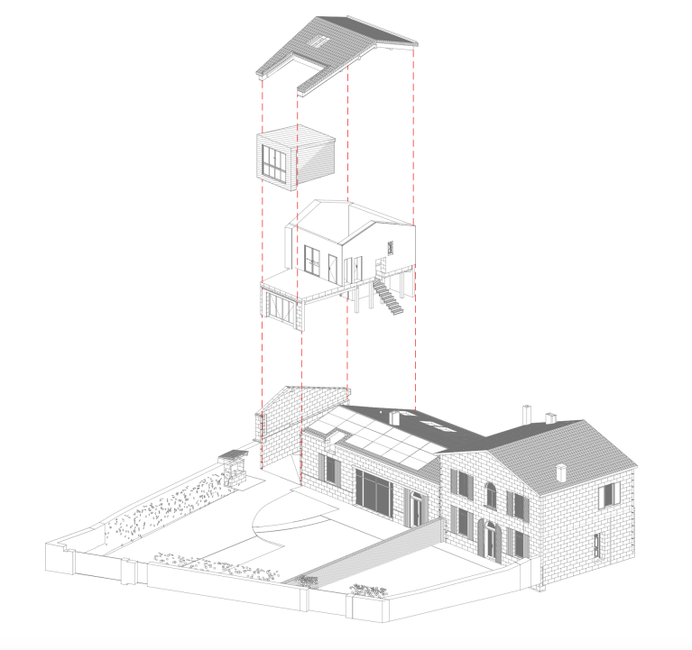 Vue éclatée de la construction — JRA